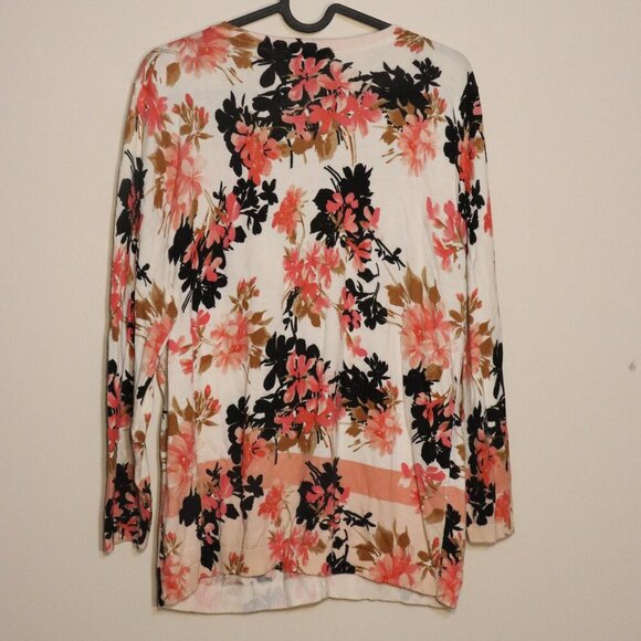 Talbots 2-piece, vest and long sleeved sweater, striped vest and pink black, L - Picture 5 of 6